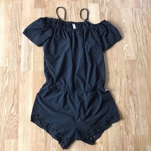 Fabletics Black detailed off the shoulder romper